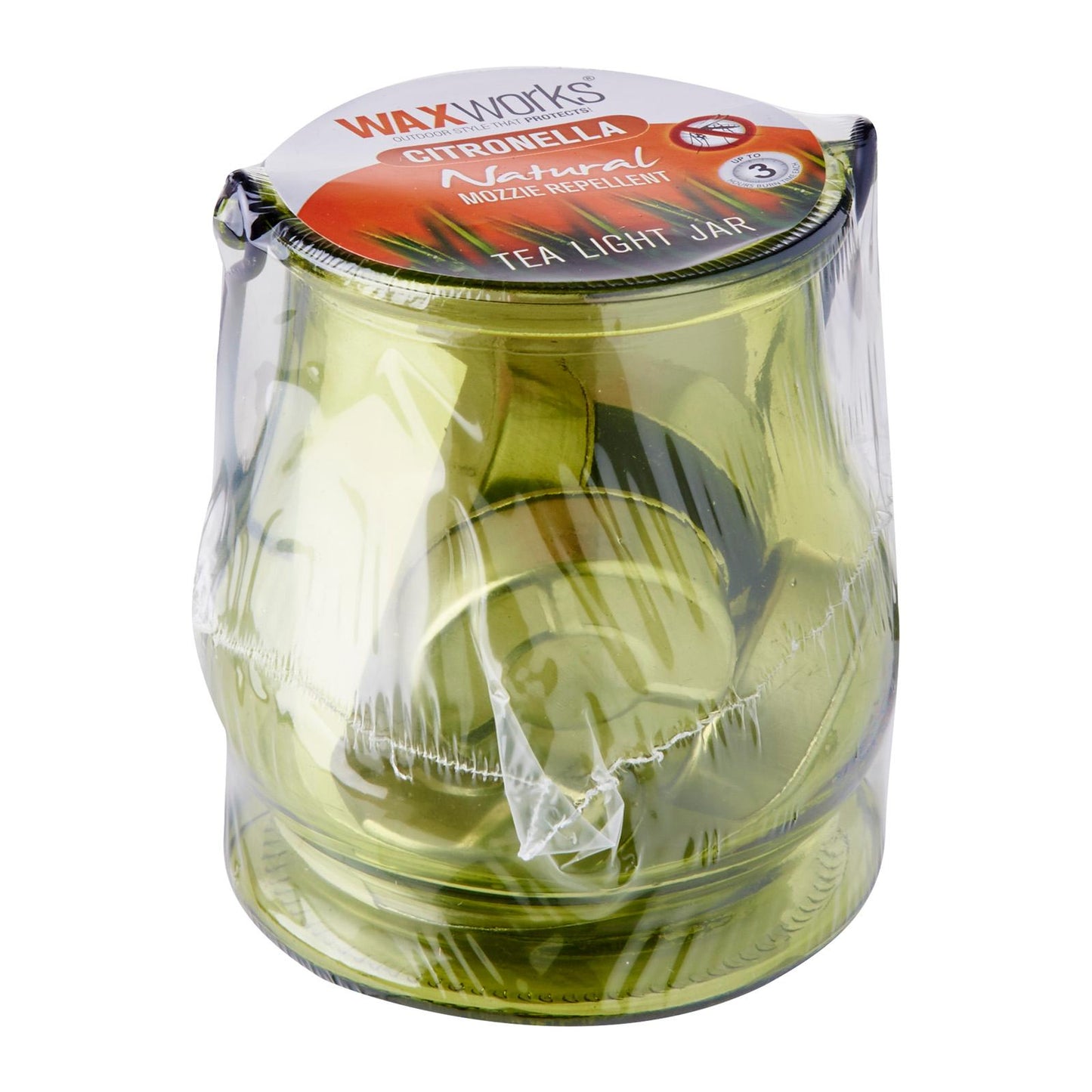 WaxWorks Tea Light Jar - Green Candles