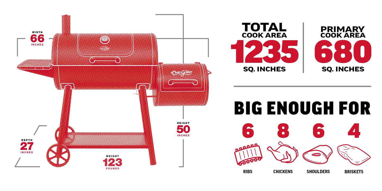 CHAR-GRILLER® SMOKIN' CHAMP™ OFFSET SMOKER