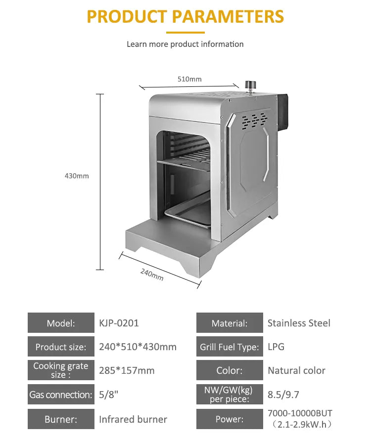 COWEKAI Gas STEAK GRILL with Ceramic Infrared Searing Burner