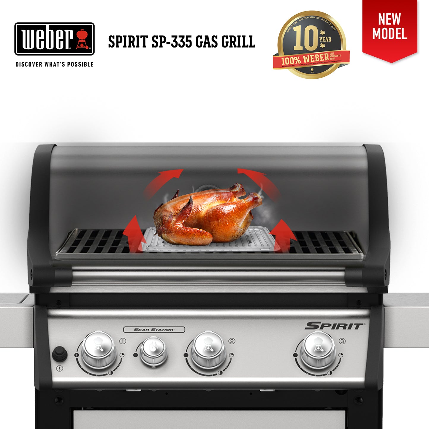 NEW!! Weber Spirit SP-335 Gas Grill Stainless Steel