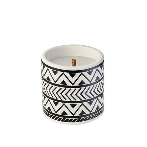TRIBAL DRUM CITRONELLA CANDLE WITH WIND RESISTANT WICK