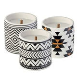TRIBAL DRUM CITRONELLA CANDLE WITH WIND RESISTANT WICK