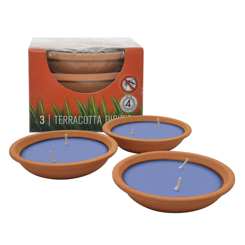 Waxworks Citronella Terracotta Dishes - Candles