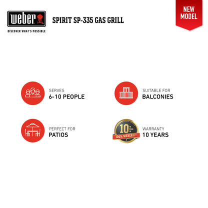 NEW!! Weber Spirit SP-335 Gas Grill Stainless Steel