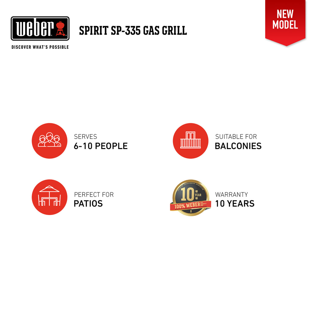 NEW!! Weber Spirit SP-335 Gas Grill Stainless Steel